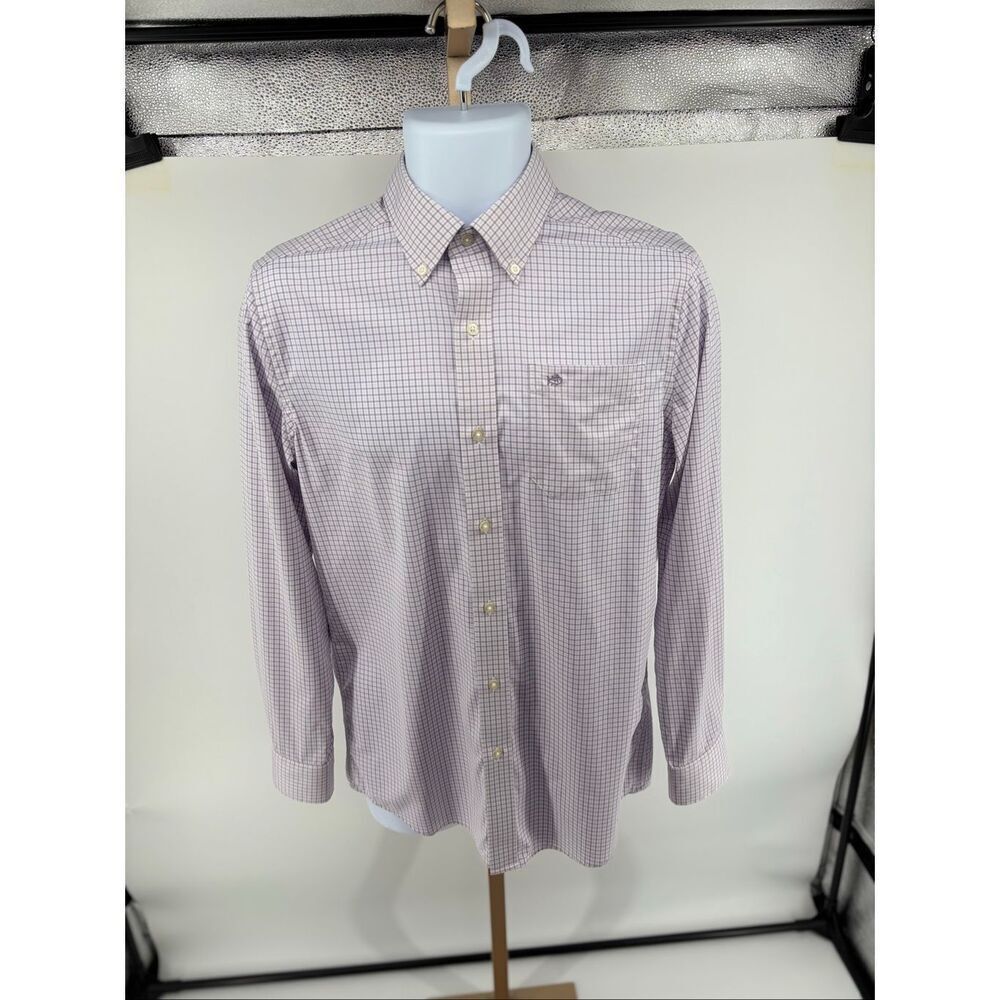 Southern Tide Brrr Long Sleeve Button Down Plaid Shirt Mens Small Purple